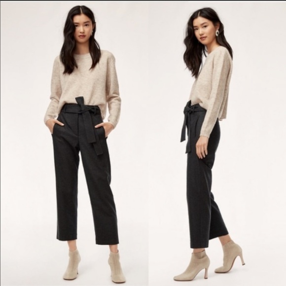Aritzia Wilfred Tie-Front Wool Blend Trousers - Picture 1 of 7